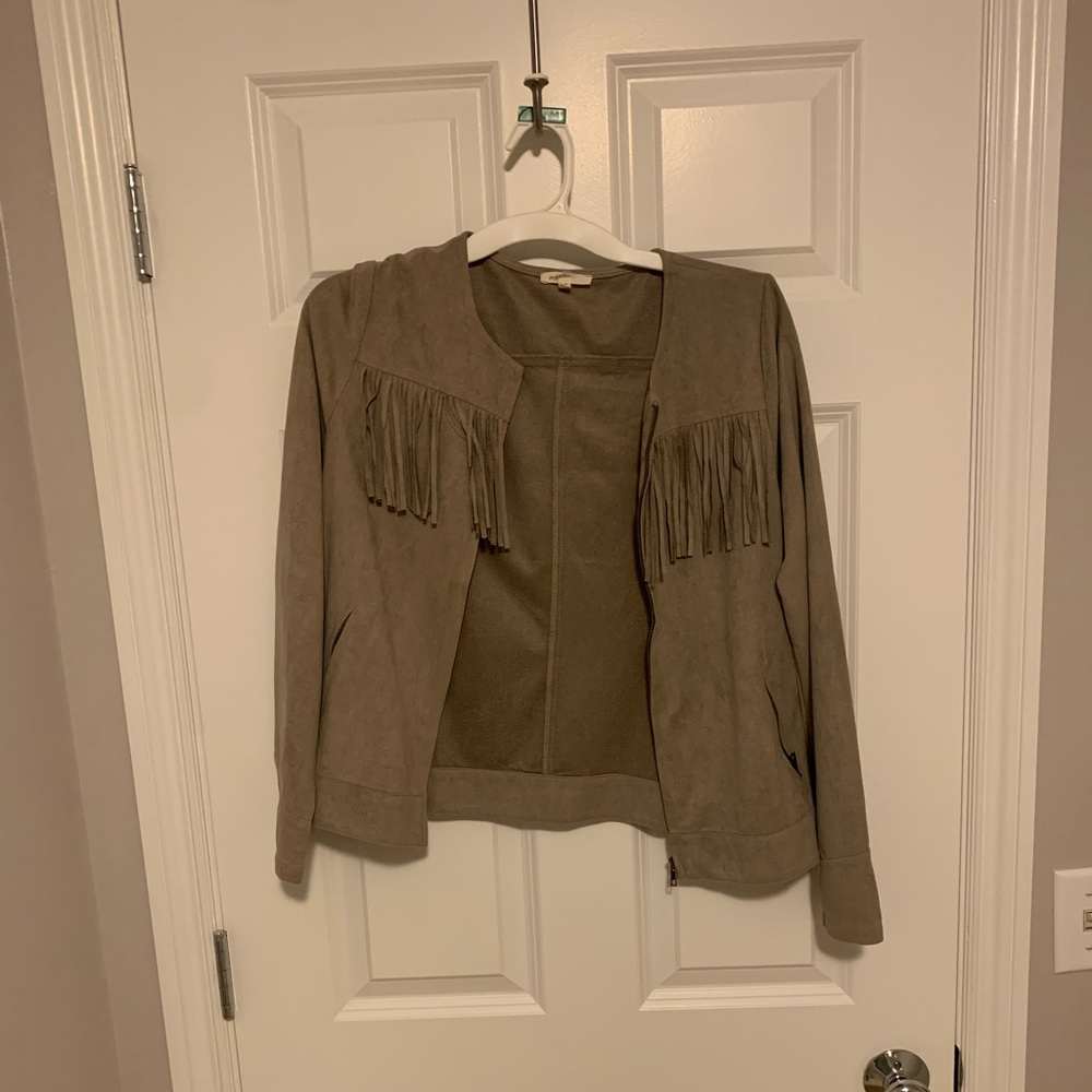 Womens brown soft fringe jacket • from nashville boutique • serendipity